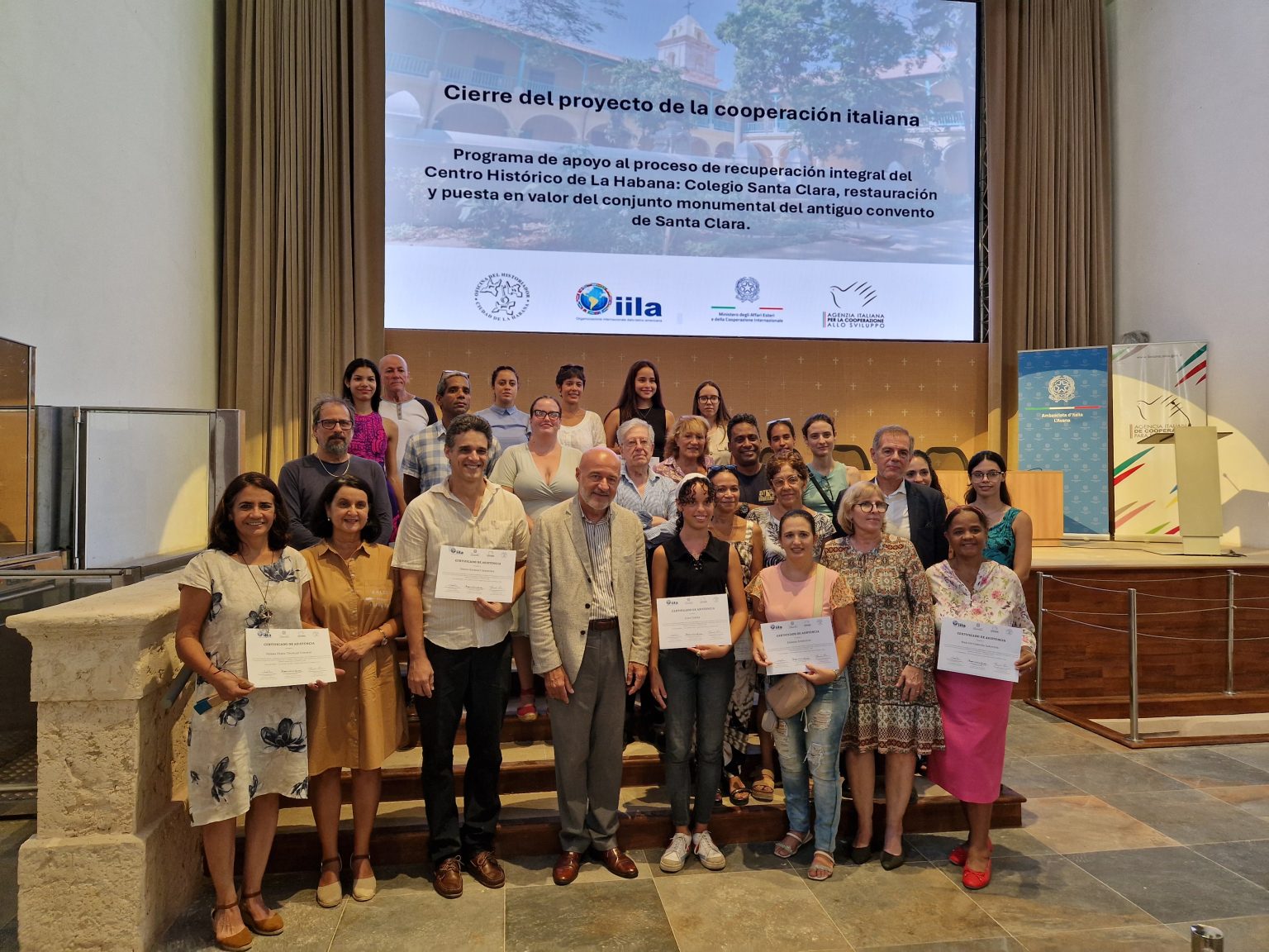 Si conclude il progetto della cooperazione italiana dedicato al restauro e alla valorizzazione dell’antico convento di Santa Clara nella città de L’Avana con la consegna dei diplomi del primo corso presenziale